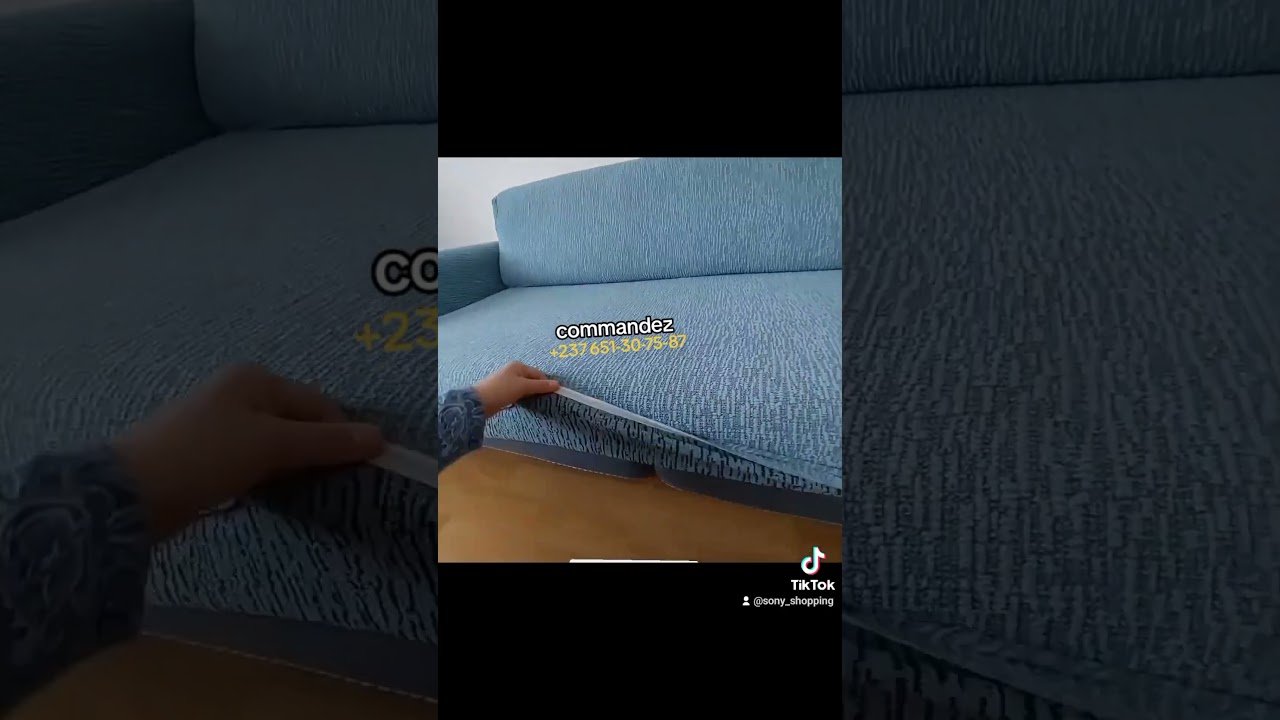 INSTALLATION D'UNE HOUSSE DE CANAPÉ 3 PLACES