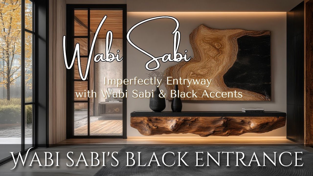 Wabi Sabi Nature-Inspired: Imperfectly Entryway with Weathered Charm, Black Accent &Transient Beauty
