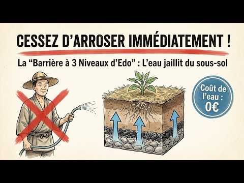 Jardin japonais traditionnel avec presque pas d'eau (Méthode oubliée par les agriculteurs modernes)