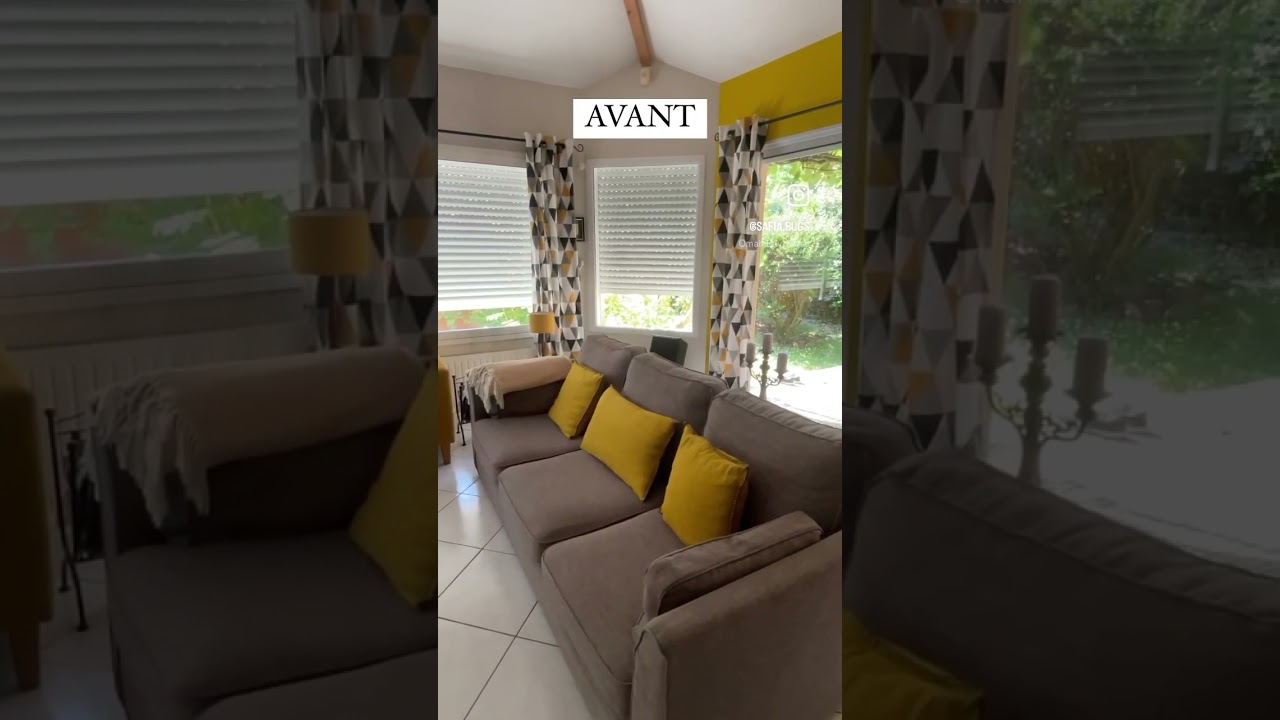 Avant / Après Décoration d’un salon avec un tapis berbère