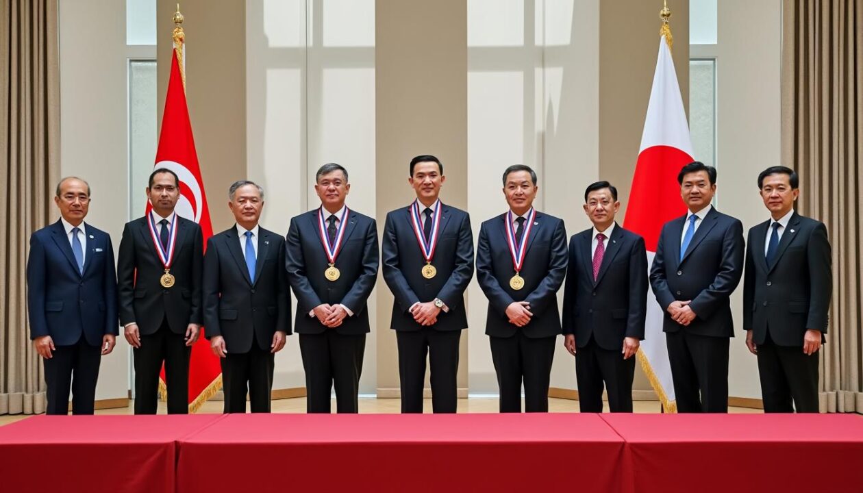 découvrez comment trois tunisiens ont été honorés par l'ordre prestigieux du soleil levant, symbolisant l'amitié et la coopération entre la tunisie et le japon.