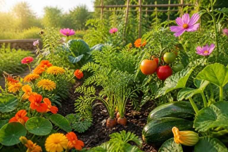 avantages incontournables d’associer fleurs et légumes dans votre potager