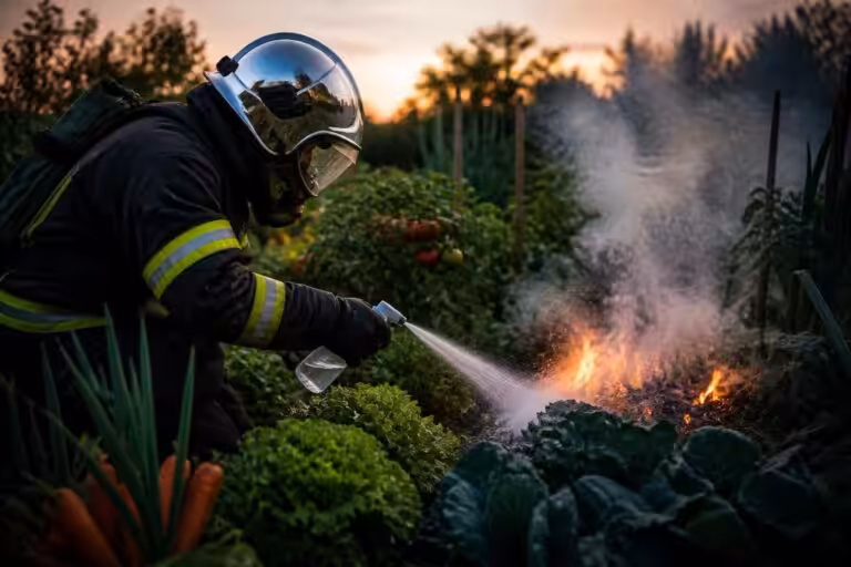 « Ne touche surtout pas à ton potager » : le secret qu’un pompier m’a révélé pour éteindre un incendie en un instant