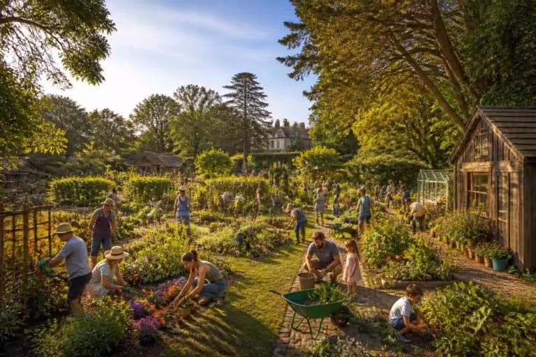 Un terrain familial hérité depuis 90 ans : un véritable havre de paix où une centaine de jardiniers cultivent leur passion en plein cœur de la nature